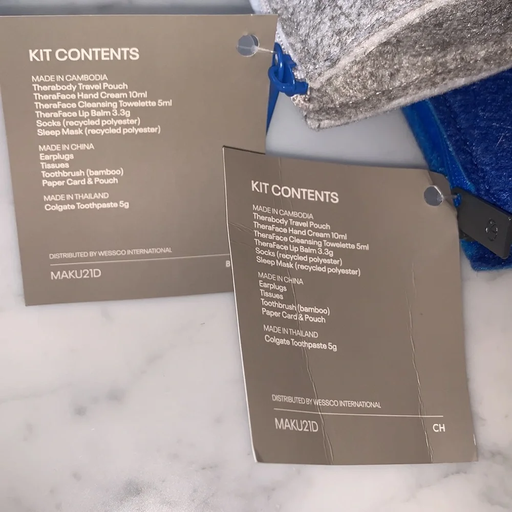 4 UNITED AIRLINES (UA) Premium Economy Class Travel Amenity Toiletry Bags